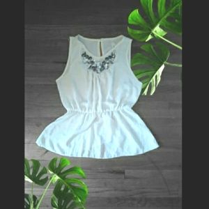 White blouse with rhinestones